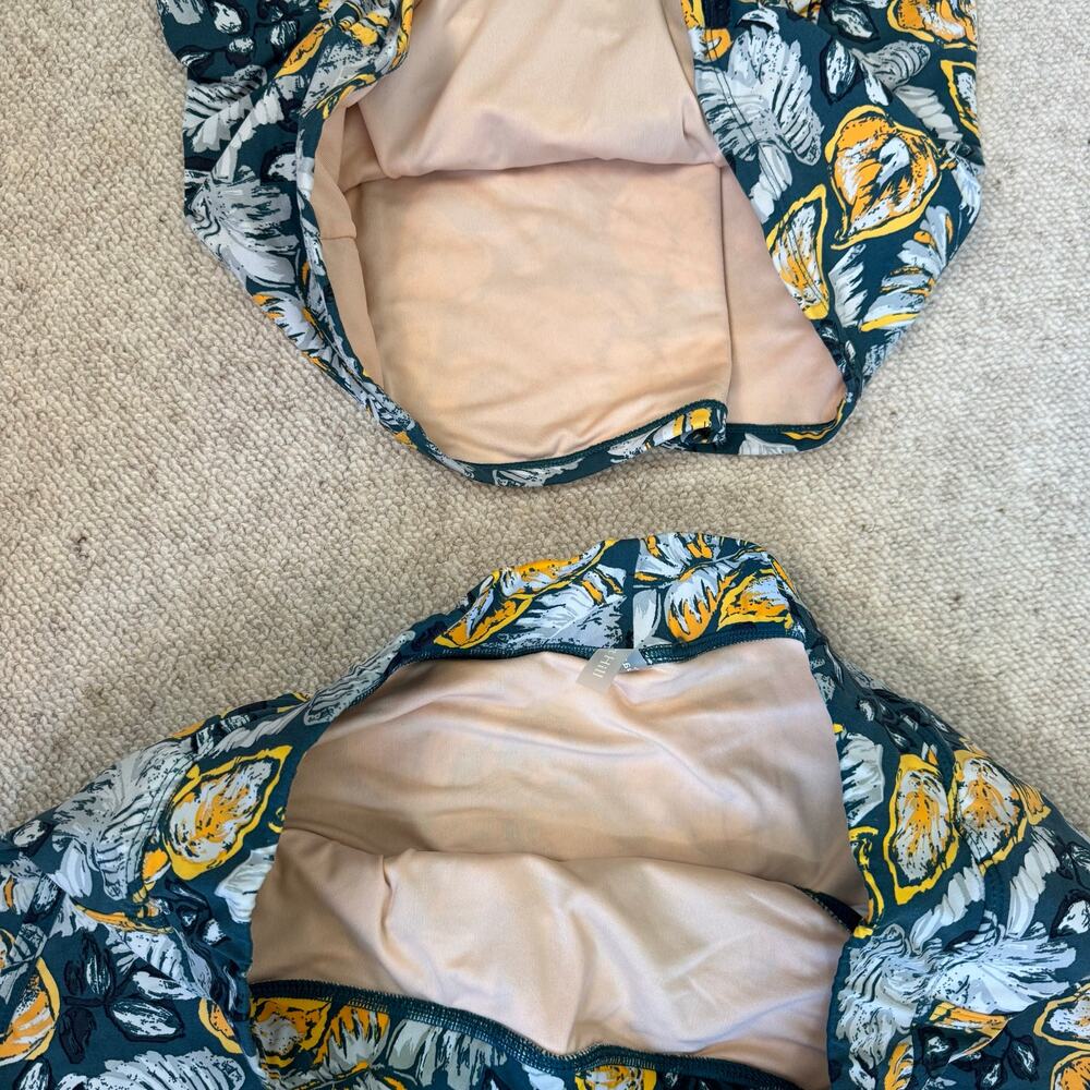 Garnet Hill 10 M Lemon Citrus Print Swim Suit 2 Piece Tankini Skirt Skort Green - Picture 11 of 12